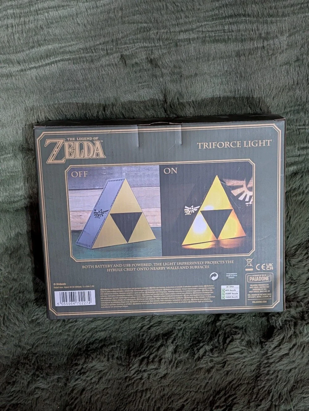 Brand New Paladone Nintendo The Legend of Zelda 3D Triforce Light with USB